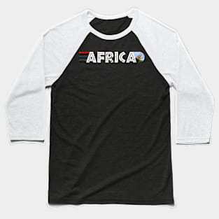 Africa Distressed Flag Colors 4 Giraffe Baseball T-Shirt